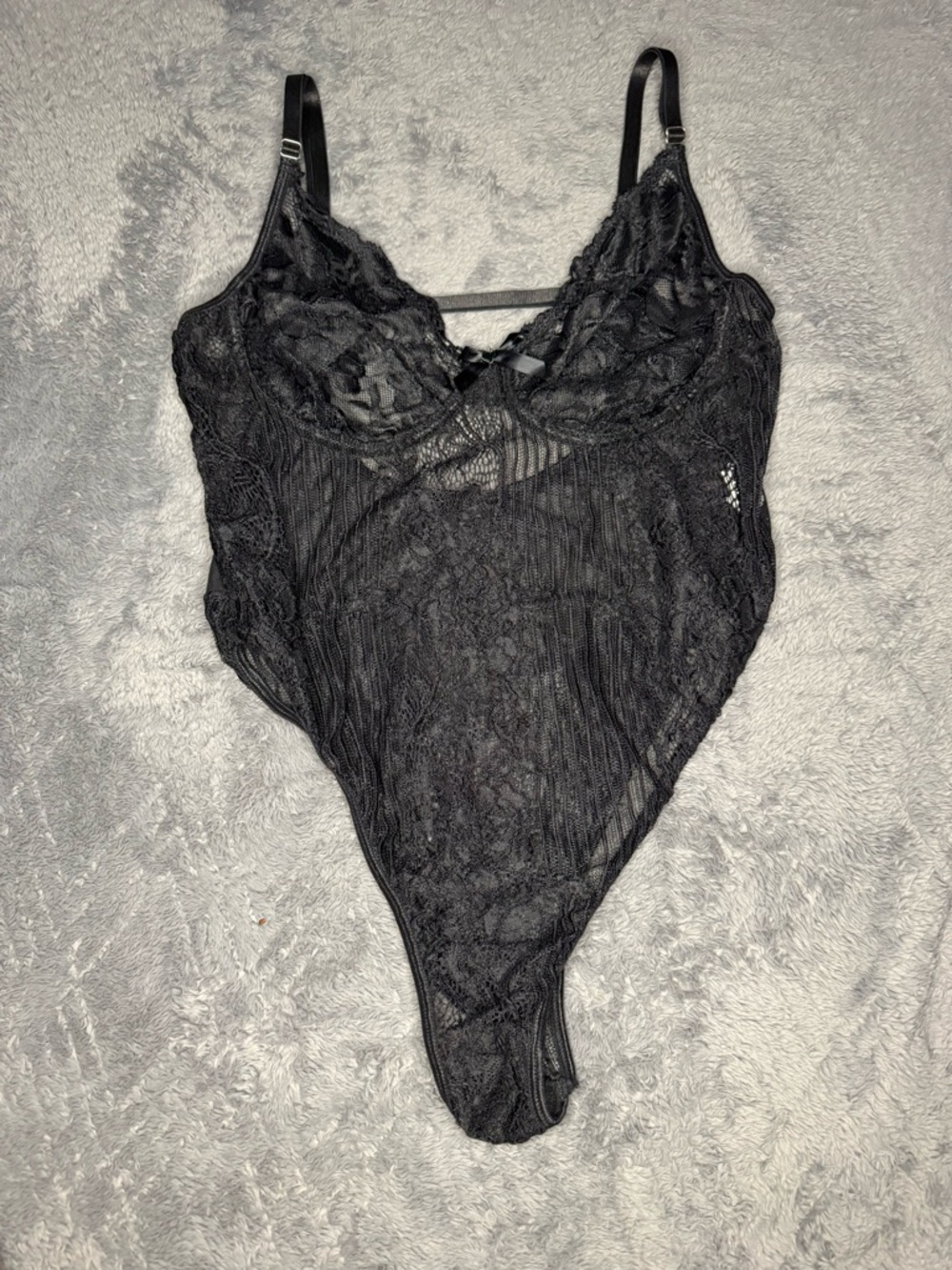 ROMWE Black Lace Sheer Lace Bralette Bodysuit